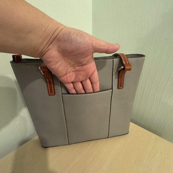 Dooney & Bourke Pebble Leather Lexington Shopper Tote – Light Grey | Like New - Picture 16 of 16